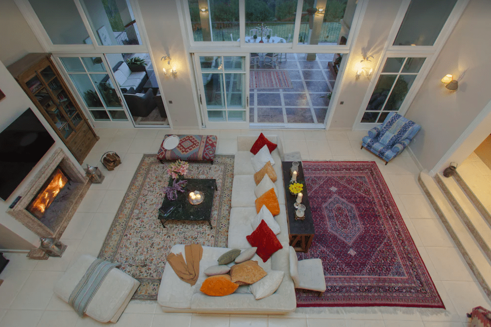Living room of yoga retreat in Marbella Spain